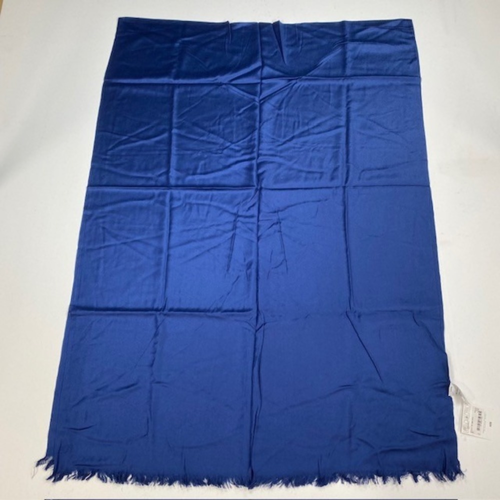 Liz Claiborne Navy Night Blue Scarf 100% Rayon Fringed Wrap One Size NEW